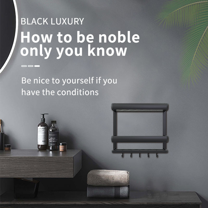 Полка для ванной Black Shampoo Rack, органайзер для хранения