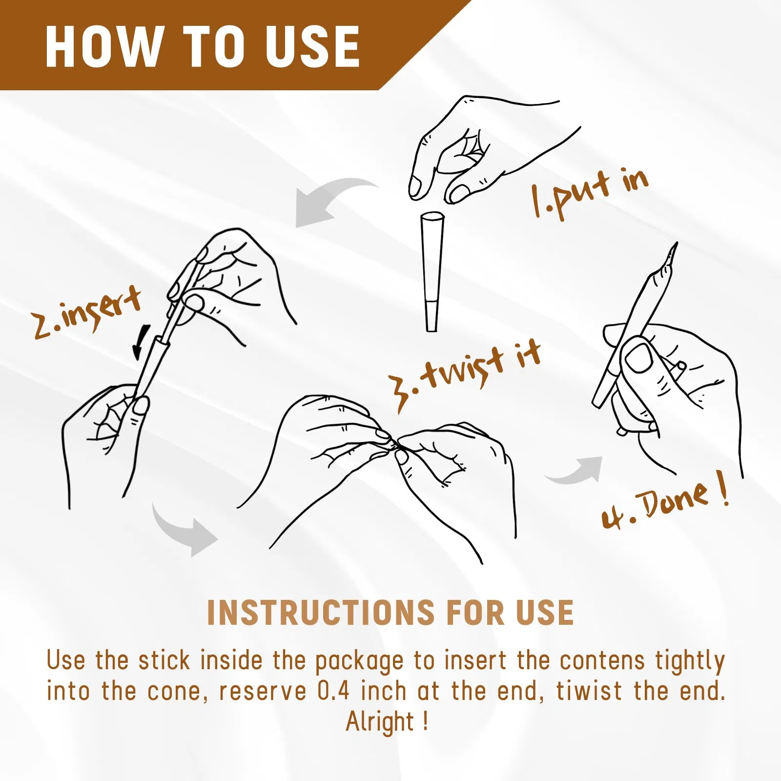 Fast Delivery King Size 109mm 1000PCS/Box Orange Wood Paper Smoke