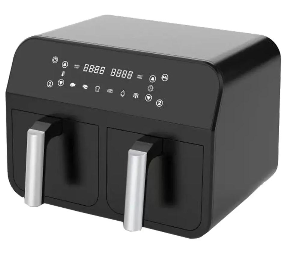 Two Baskets Air Fryer with Oil Free Freidora De Aire Cooking Dual Zones Digital LED Display Control Panel