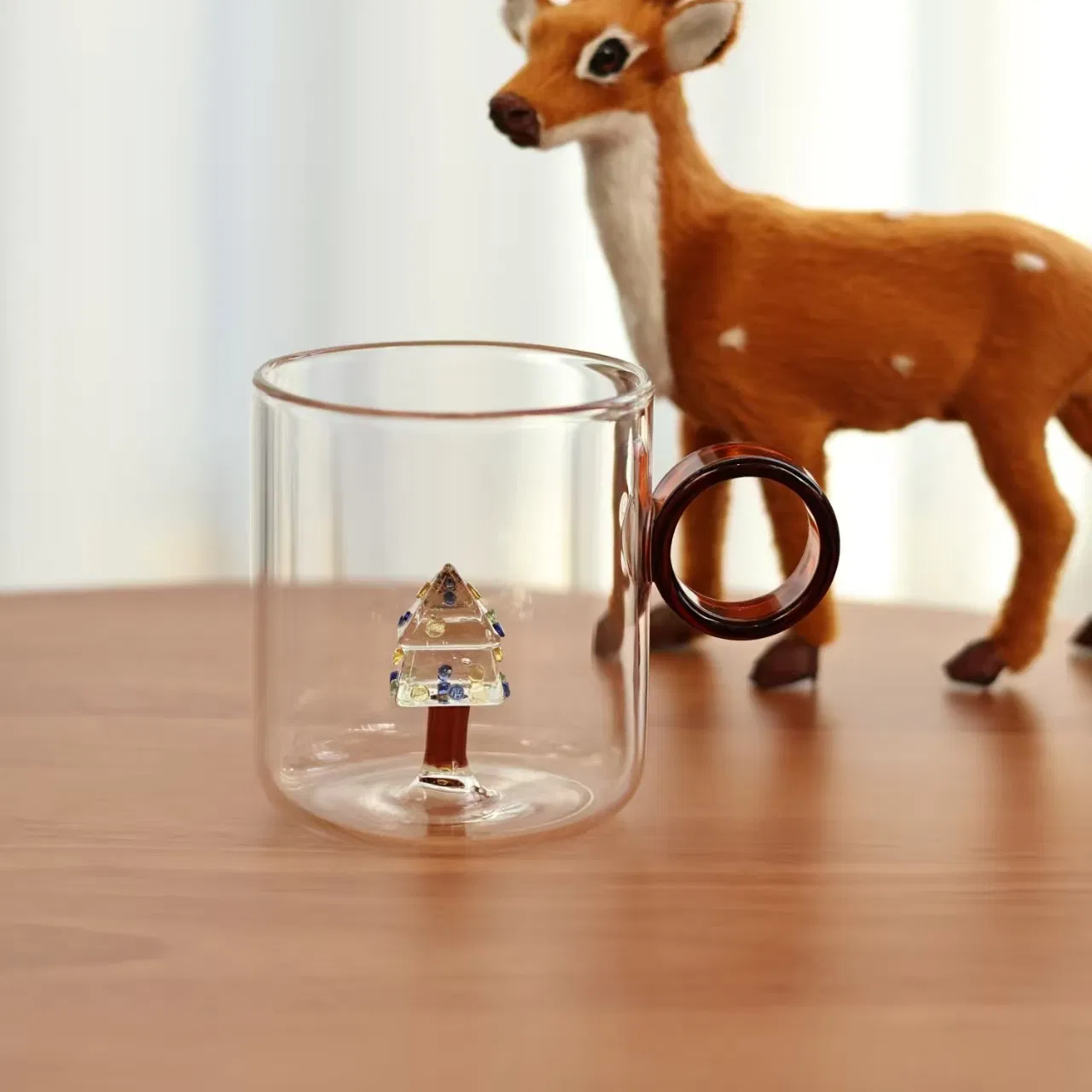 The Christmas Tree Glass Cup Is a Creative Design of a Heat-Resistant and Cute Glass Water Cup