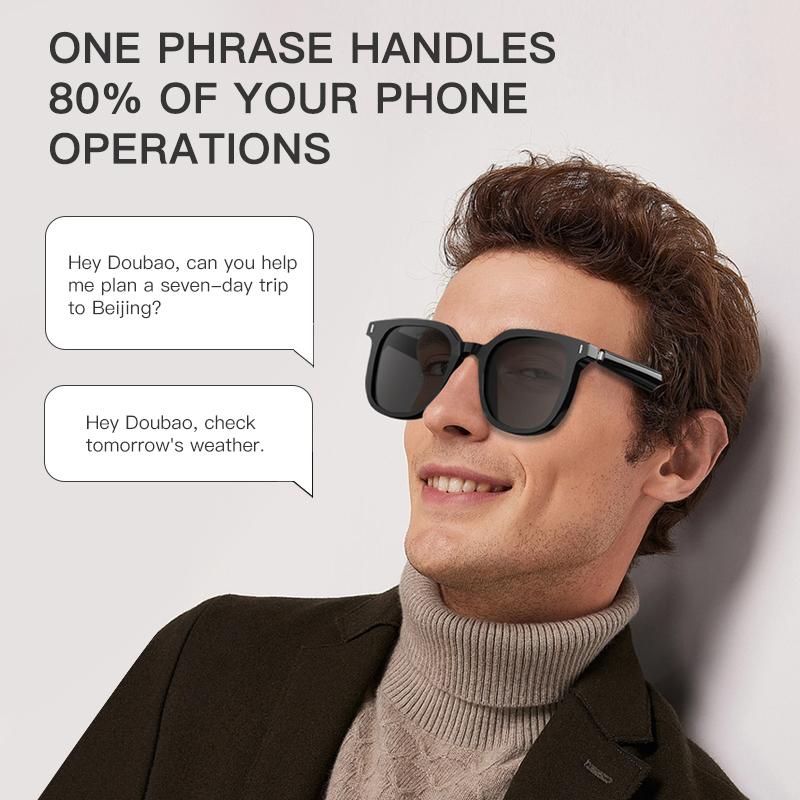 Smart Audio Glasses Outdoor UV400 Sunglass Ai Glasses with Music Arphone Hands-Free Calling