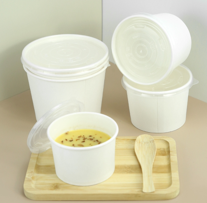 Takeaway Bowl Food Container Kraft Paper Soup Noodle Salad Bowl Customized Logo