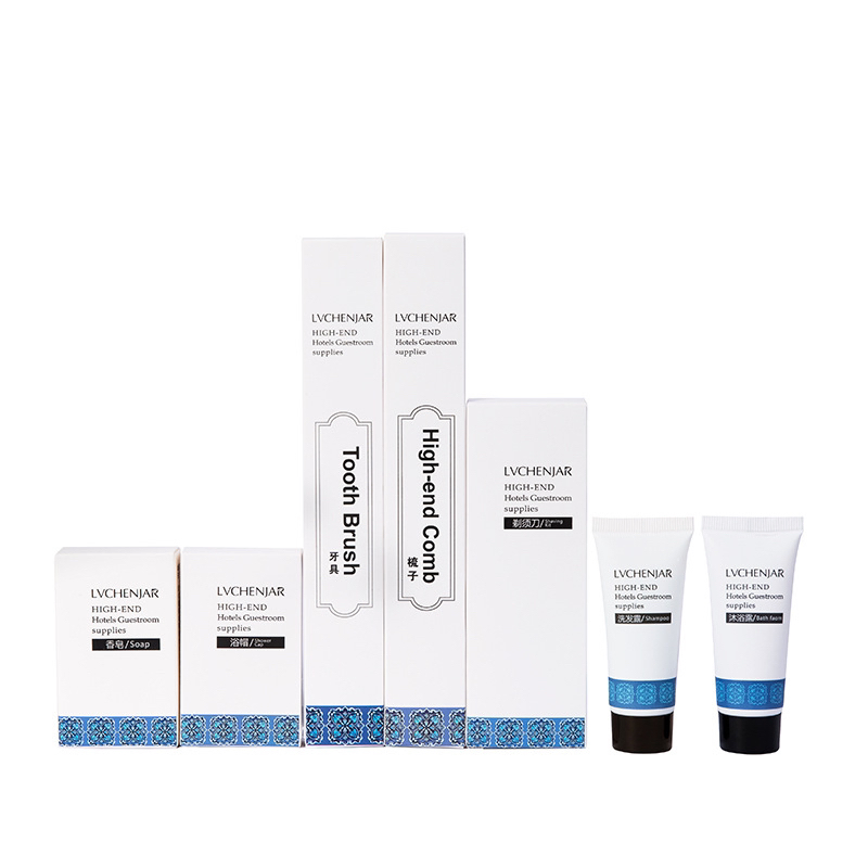Disposable 5 Star Hotel Shampoo Soaps and Toiletries Set Custom Luxury Hotel Guest Room Supplies Amenities Kit