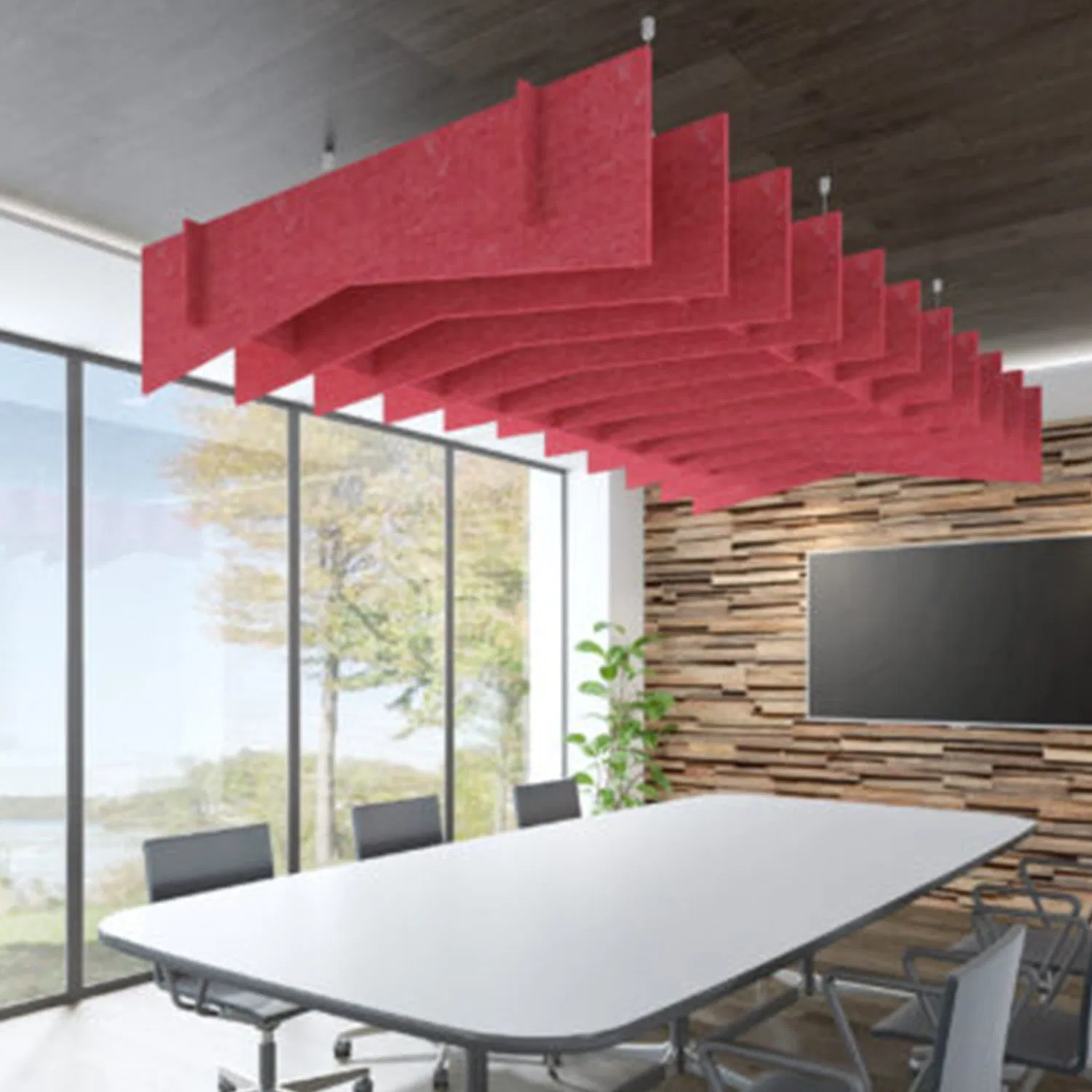 Polyester Baffle Eco-Friendly Polyester Acoustic Panel Ceiling Tiles Baffle Acoustic