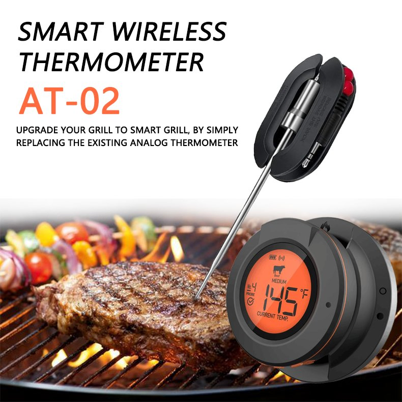5in1 Smart Household Wireless Remote BBQ Thermometer for Smoker Kitchen Cooking Grill