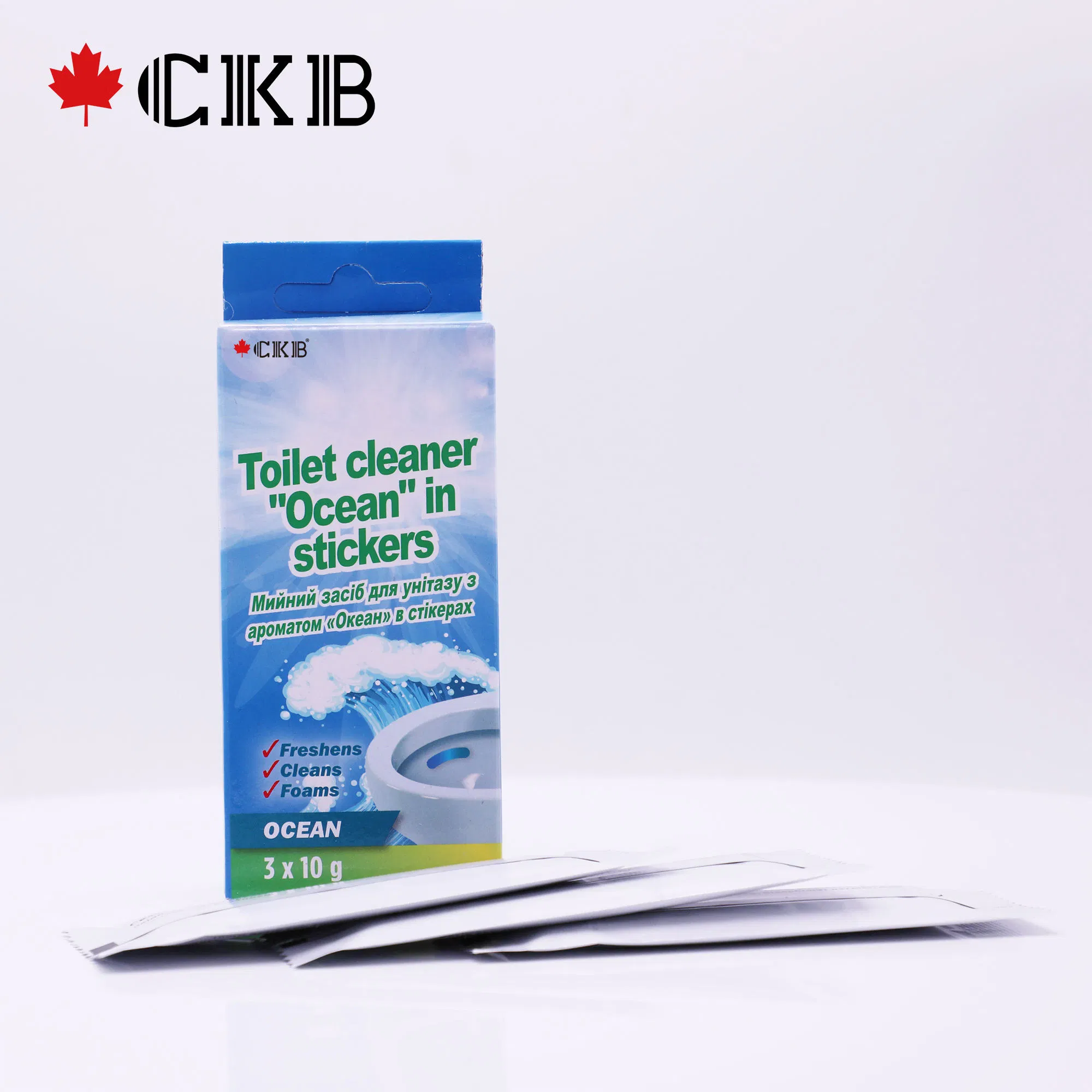 Disposable Sustainable Bathroom Blue Stick-on Strip Automatic Toilet Bowl Cleaner Tablet