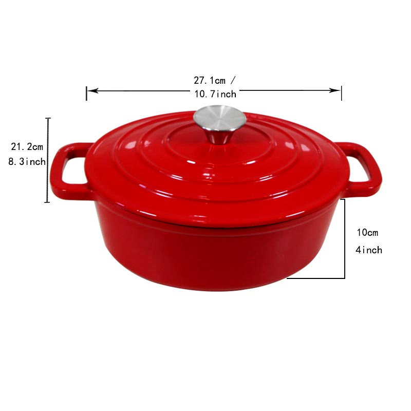 Cheap Price Custom Amazon Enamel 3.4qt Red Oval Soup Pots Crock Pot Casserole Pot Dutch Oven