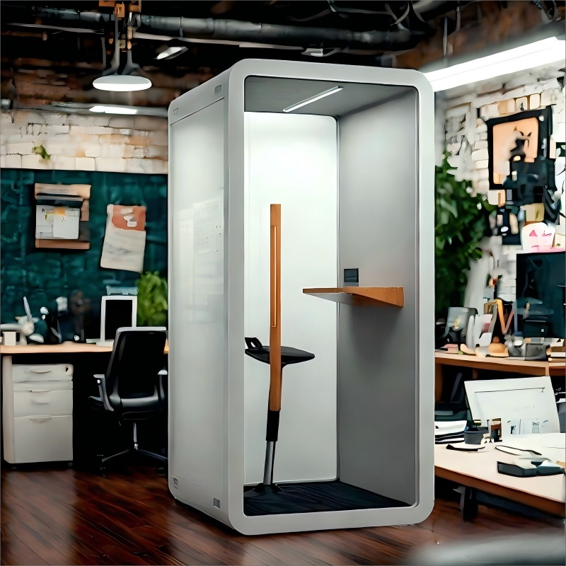 Soundproof Phone Booth: Aluminum Frame with Double-Glazed Glass Design