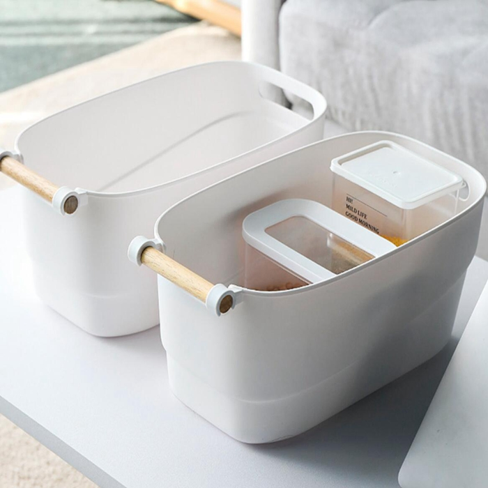 Stackable Storage Container for Organizing Bin with Handle for Shelves Pantry