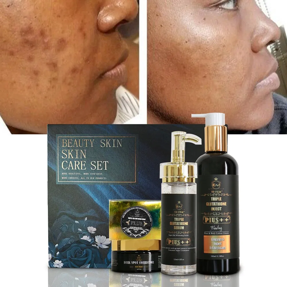 Glutathione Collagen Whitening Skin Care Set Strong Effective Anti Acne Dark Spot Cream Serum Oil Set Brightening Skin Care Set