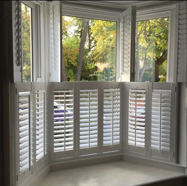 Factory Direct Sale Half Window Cafe Style Paulownia Wood Plantation Shutter
