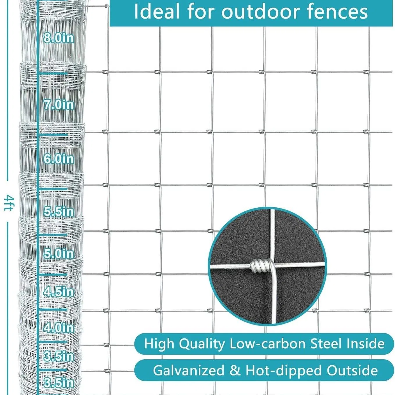 Galvanized Cattle Wire Mesh Fence for Sheep Farm Applications