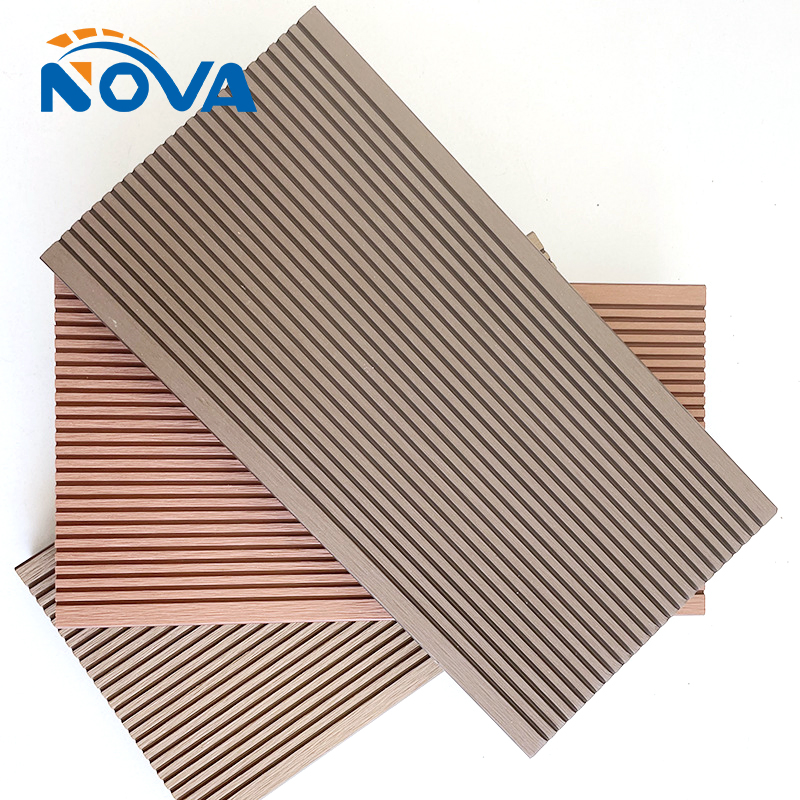 WPC Decking Anti-Fading Co-Extrusion Composite Decking Garden Courtyard Waterproof 3D Relief Outdoor Flooring