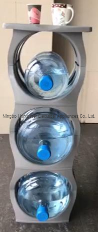 Promotion in Aug. Plastic Three Layers Water Bottle Rack Cradle with Shelf for Gallon Water Bottle (HBR-3S)