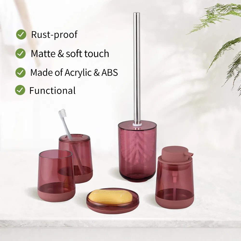 Custom Design Plastic Bathroom Accessories Set Acrylic Bath Set Bathroom Gift Set