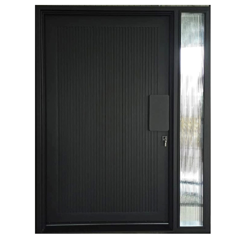 Custom Wrought Iron Front Entrance Exterior Security Metal Pivot Doors with Windown