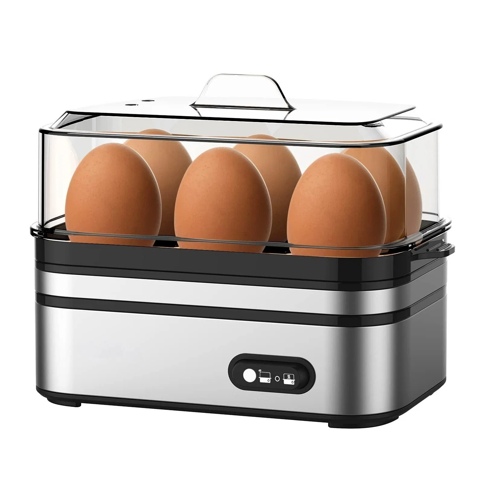 Hard Boiled Medium Soft 6 Eggs Capacity Rapid Egg Cooker Poacher Boiler