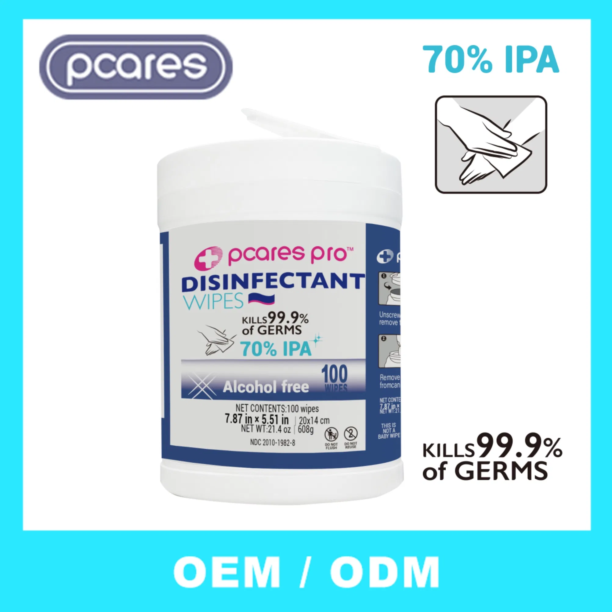 OEM Custom Logo Medical Grade 75% Isopropyl Alcohol Wet Wipes Sterile Skin Hospital Household Machine Disinfecting Wipes