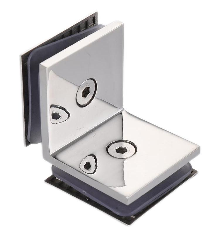 Bathroom Shower Enclosure Hardware Patch Fitting Heavy Duty Fixed-Panel Glass-to-Glass Clamp
