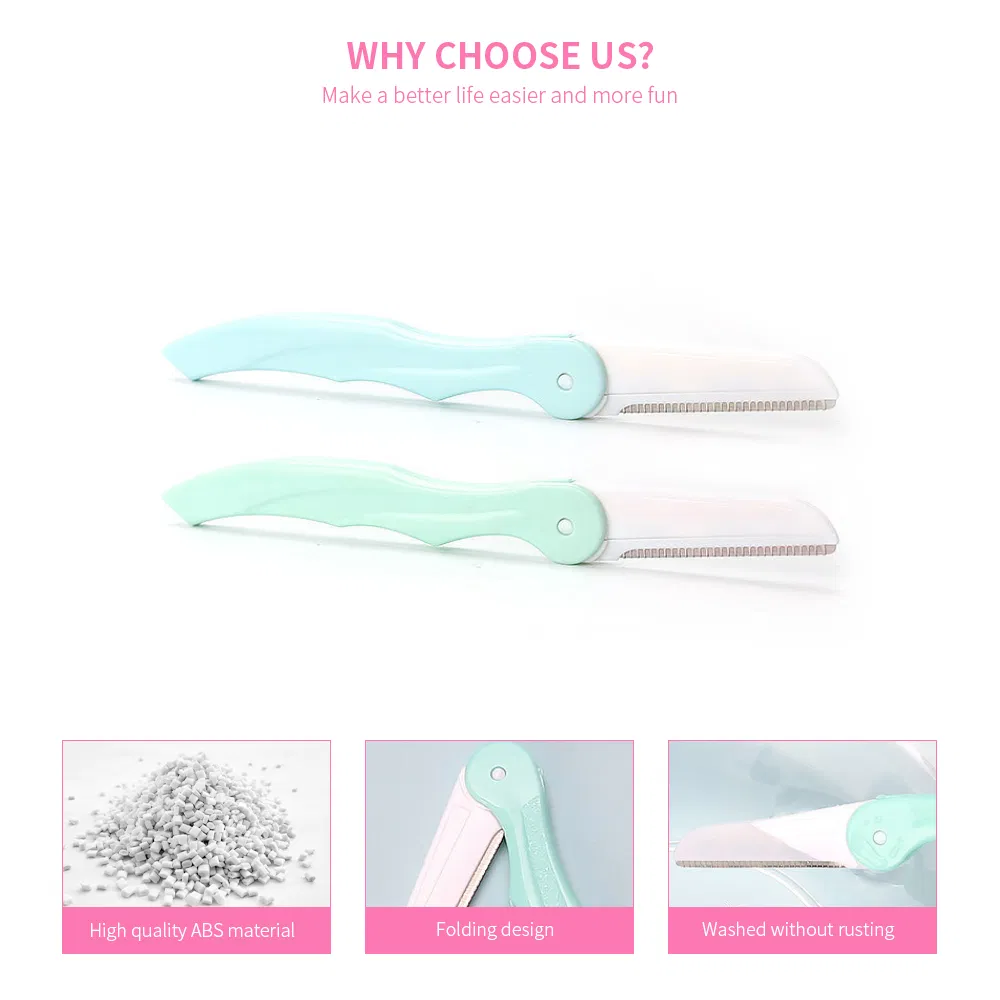 Stainless Steel Facial Hair Remover Tool Derma Beard Razor Body Folding Eyebrow Trimmer for Women