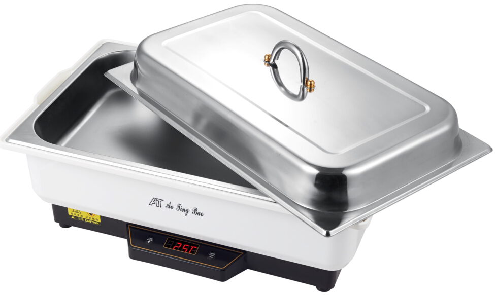 Commercial Hotel Restaurant Electric Cookware Food Soup Dish Steamer Warmer Heater Warming Tray Buffet Stove Chafing Dish