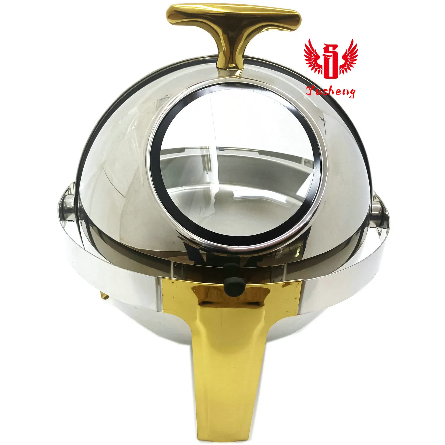 Stainless Steel Round Buffet Dish Chafing Dish Golden Feet Hotel Equipment Cookware
