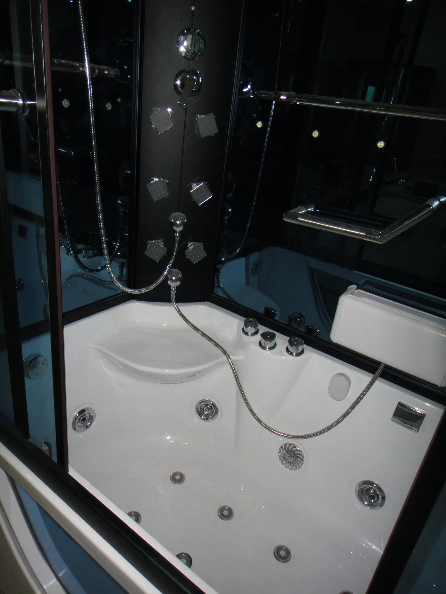 Home Bathroom Deluxe Steam Enclosure Shower with TV Whirlpool Bathtub