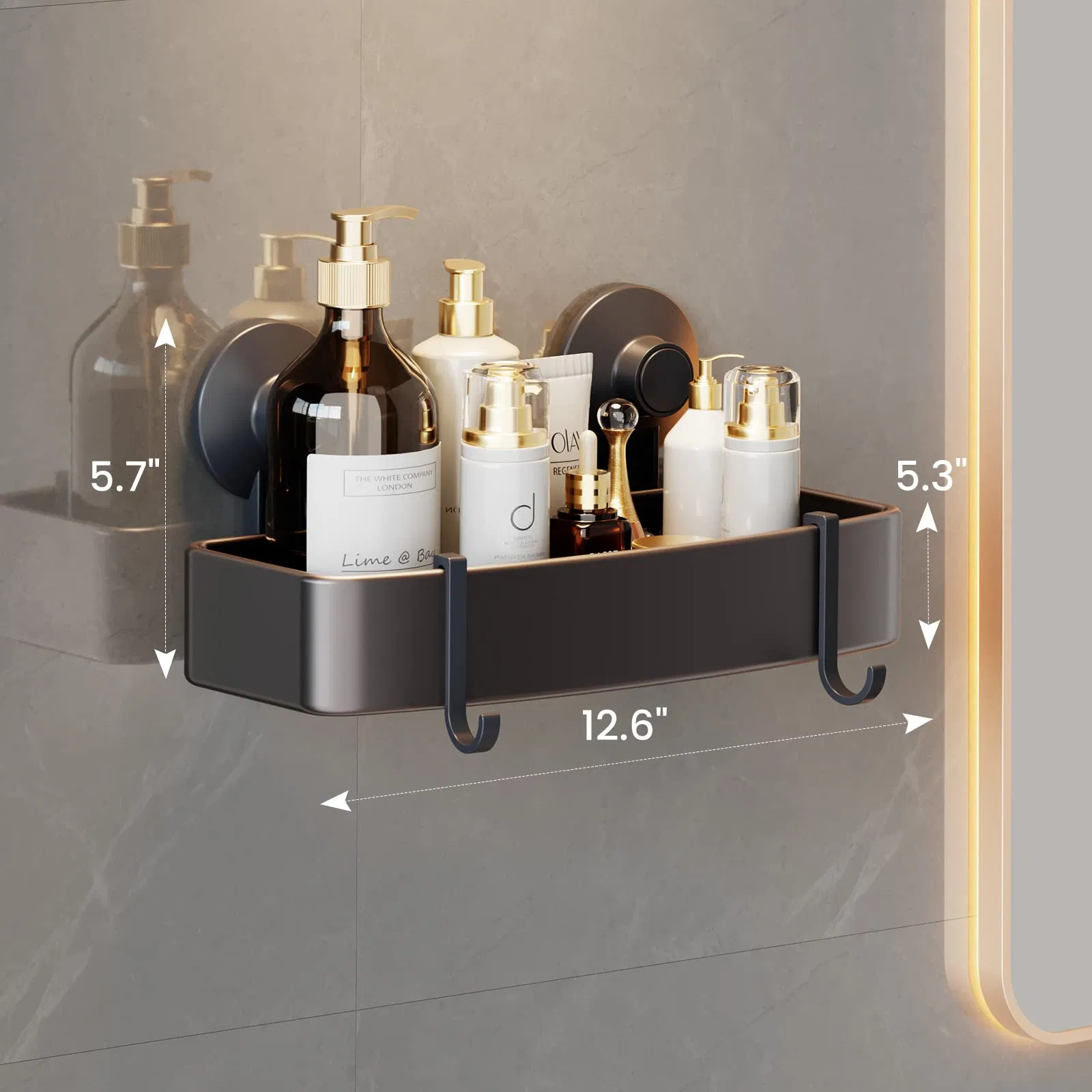 Special Offer Price Bathroom Basket Wall Mounted Organizer Plastic Shower Bathtub Rack