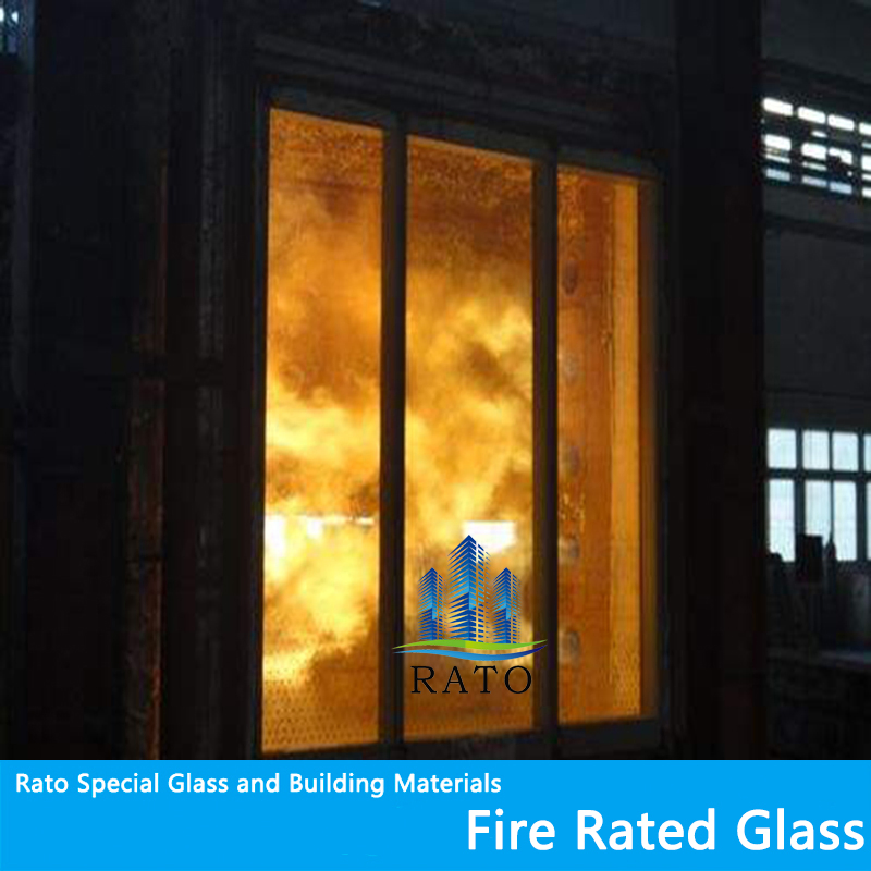 Fire Rated Single Layer Tempering Coating Low-E Fireproof Glass Window for Cbd Office Building/Hospital