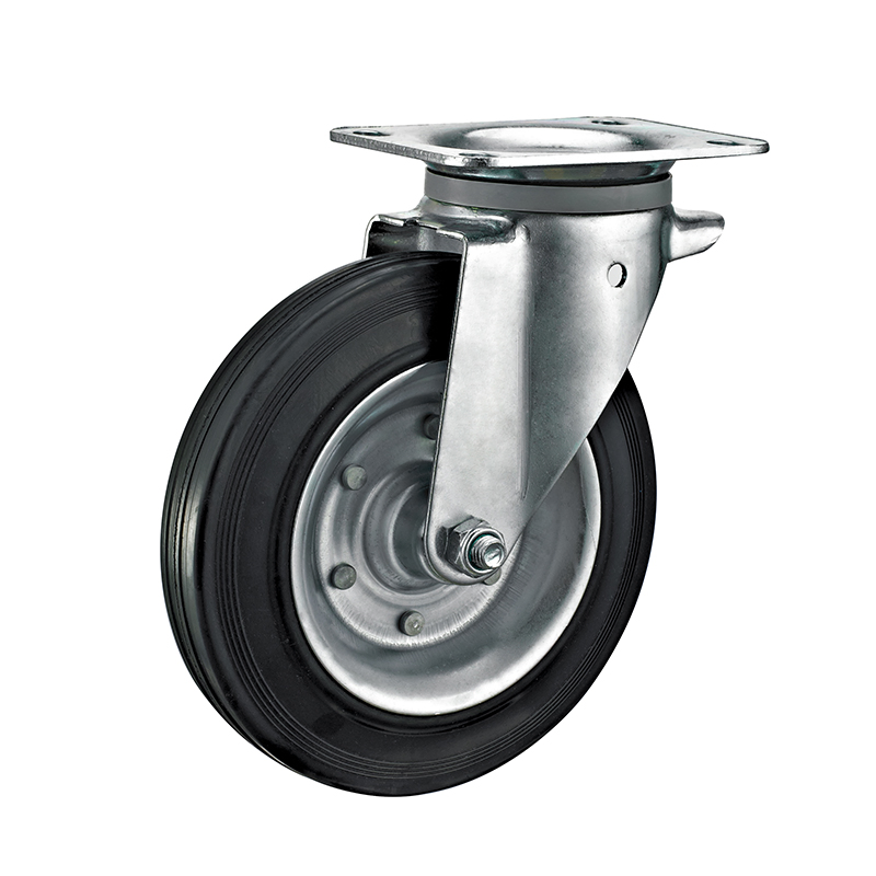 6inch 8inch Outdoor Trash Can Steel Core Rubber Caster Industrial Castor Wheels