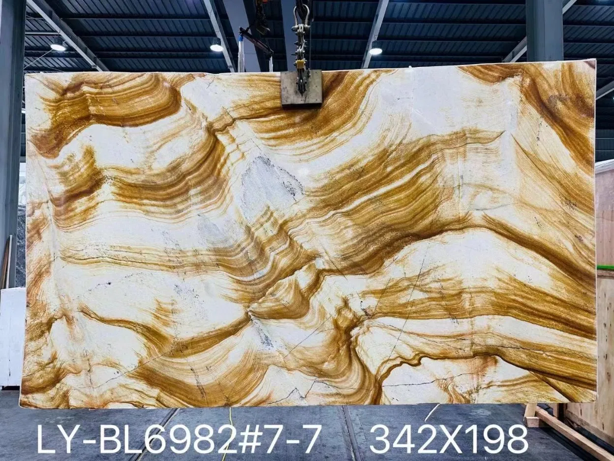 Van Gogh Gold Marble Brazul Stone Home Decoration