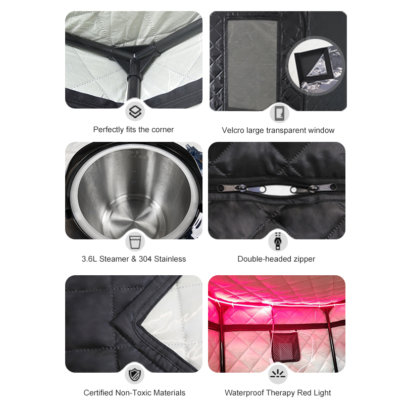 Raysen Red Light Portable Wet Steam Sauna Roon Home Use Sauna Tent