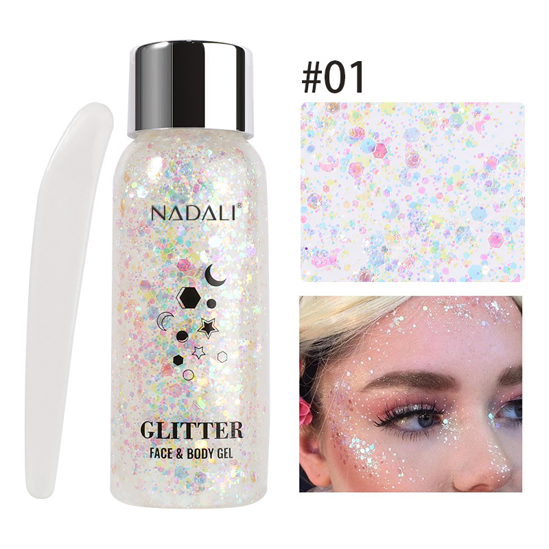 Ditong Hot Sale Glitter Face Body Gel Powder Eyeshadow Lips Nails Hair Makeup Colorcosmetics Body Glitter Primer Gel