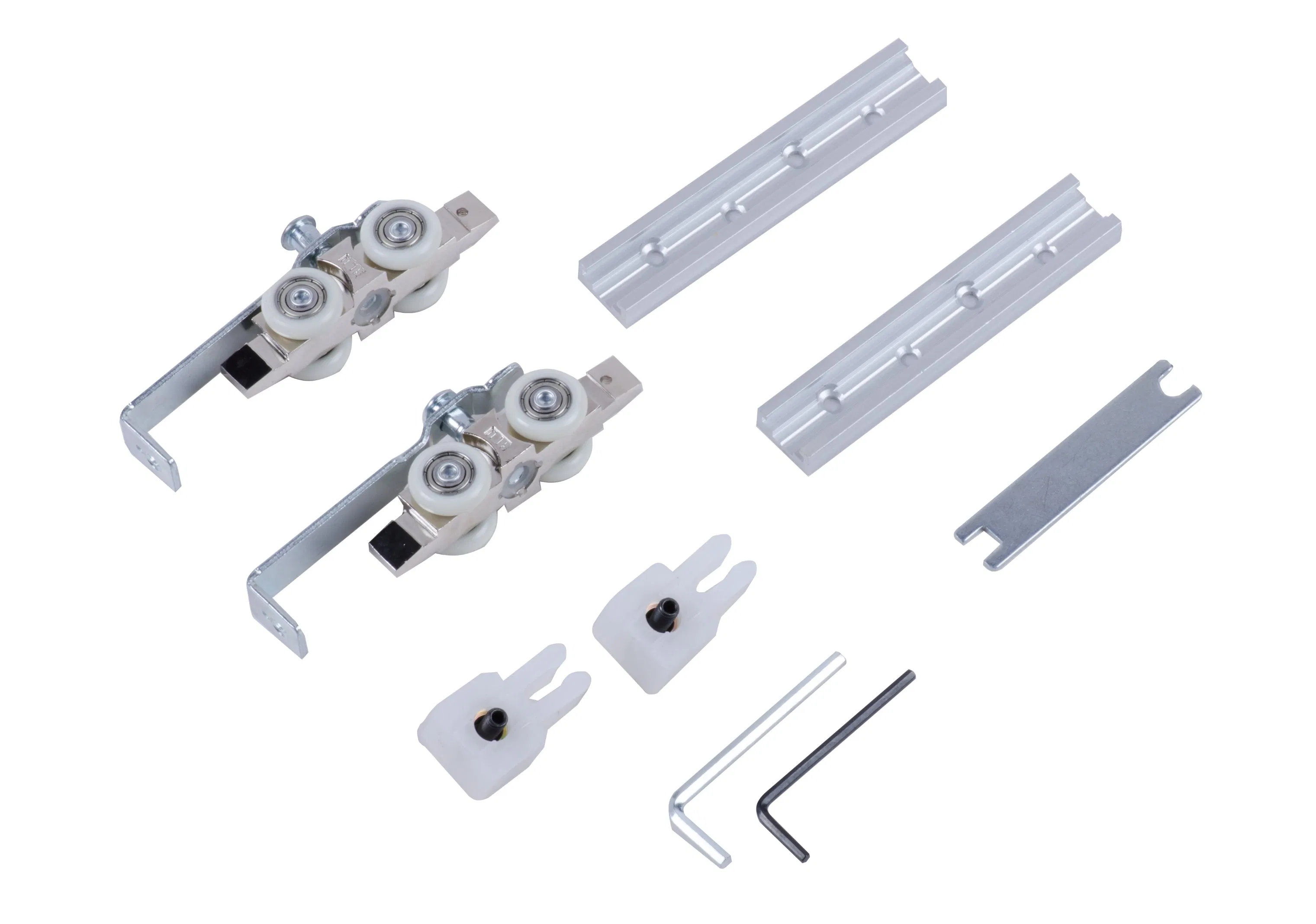 Job 4-Wheel Metal Slide-Hanging Wheel Set for Wardrobe Closet Warehouse