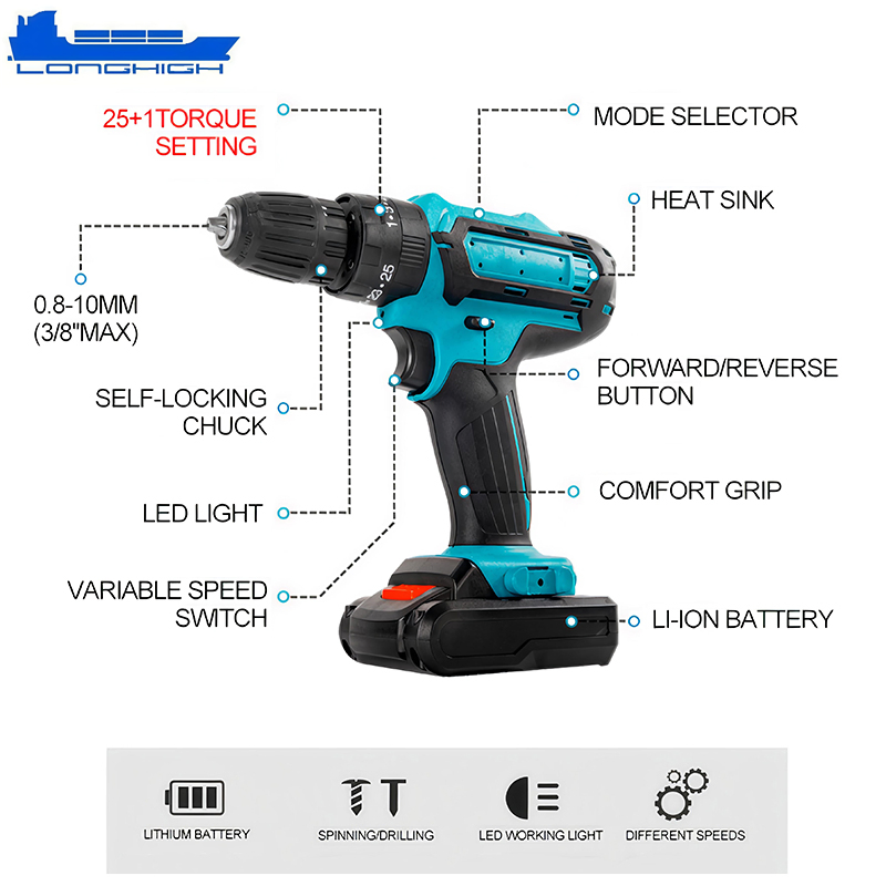 Аккумуляторный ударный шуруповерт T-Rex с аксессуарами