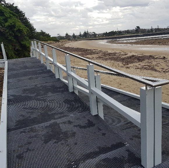 Fiberglass Grating for 50 mm X 50 mm Height 15 mm Vynilester Resin, Fire Retardant, UV Yellow Color FRP Walkway Products
