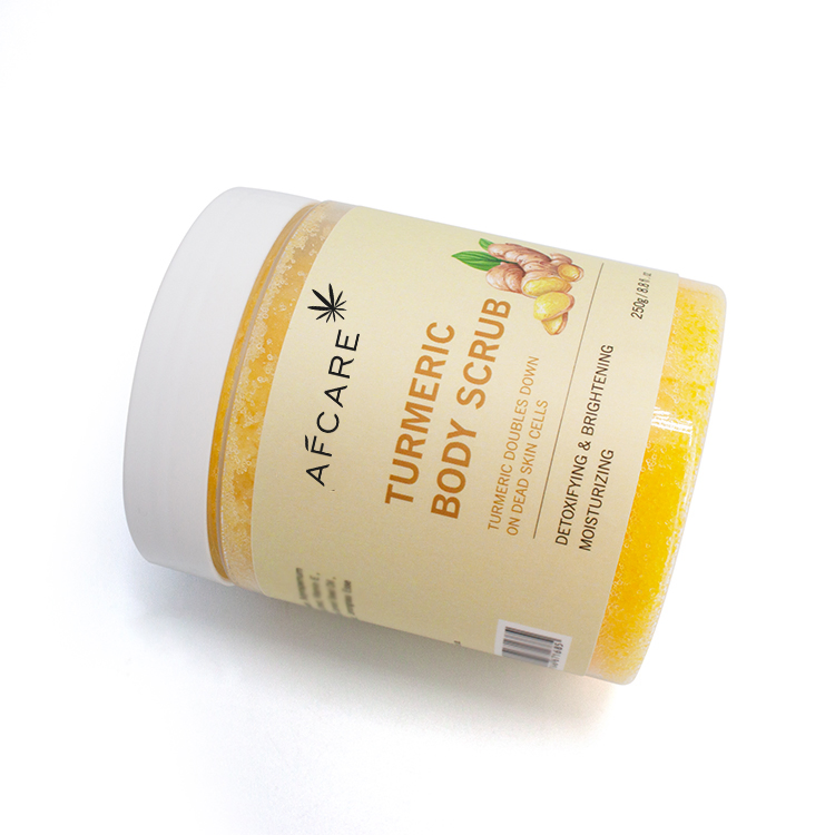 Private Label Exfoliator Sugar Salt Body Skin Care Turmeric Face Scrub