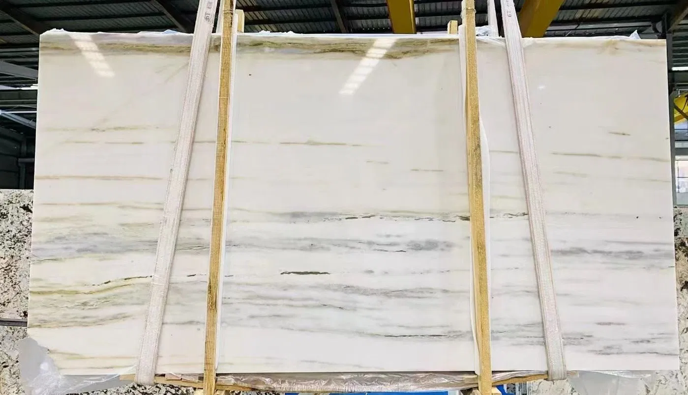 2024 Hot New White Natural Marble Stripe Flooring Tiles Popular
