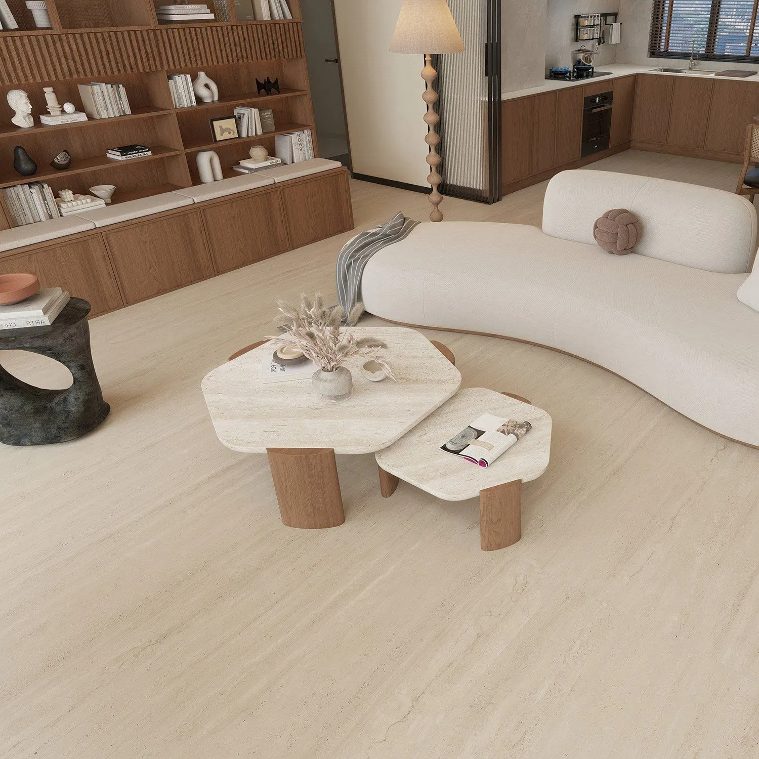 Плитка с ретро-узором, матовая, 600x1200 мм