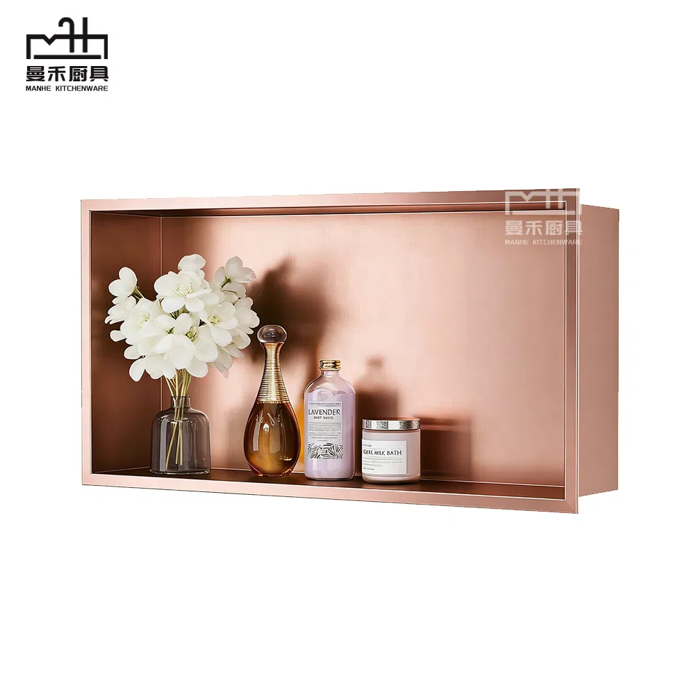 Встраиваемая полка для душа Rose Gold, нержавеющая сталь 304