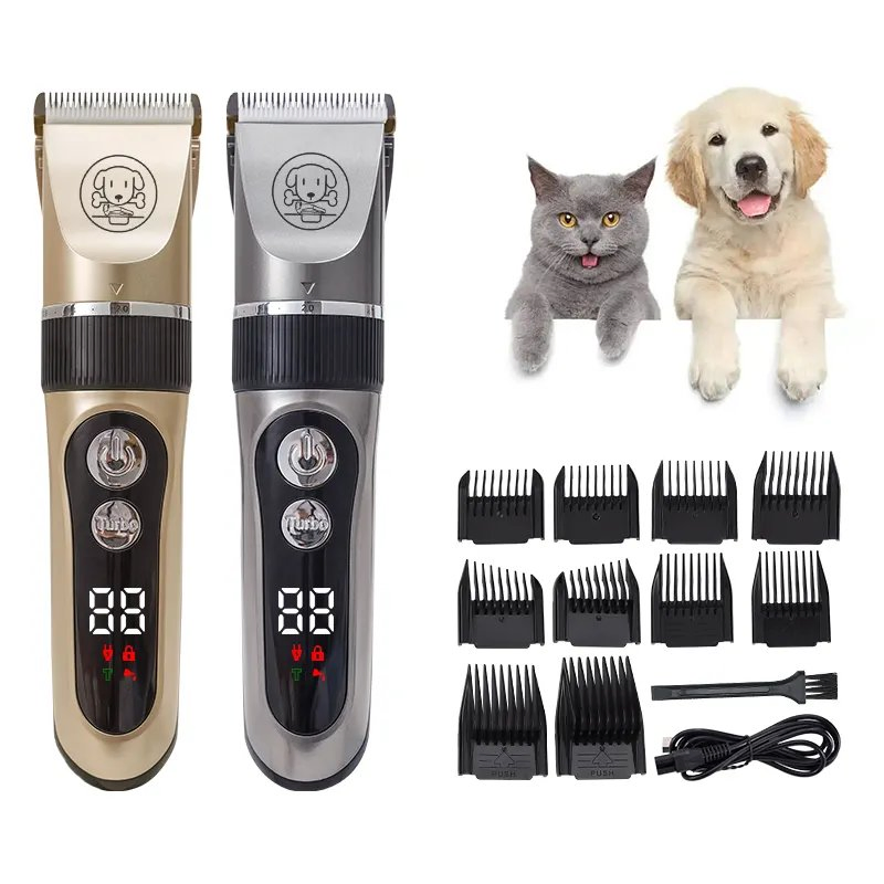 Pet Hair Clippers Professional Pet Grooming Tool Dog Cordless Pet Clipper with 6 Limit Combs