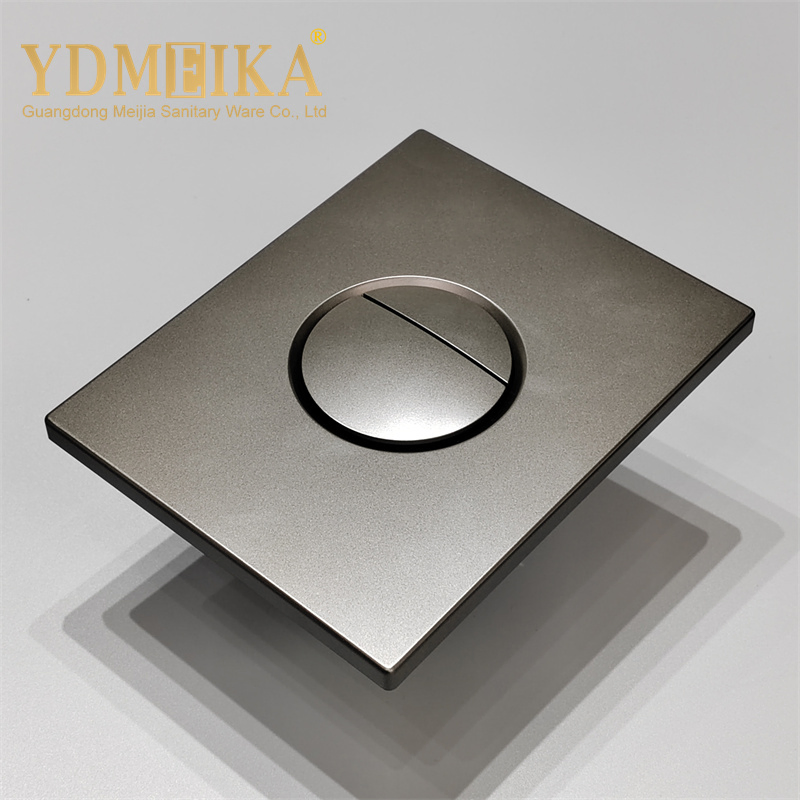 Wall Mounted Toilet Matt Gunmetal Gray Round Dual Flush Plate Push Panel Button