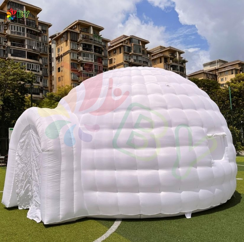 Portable LED Lighted Inflatable Nightclub Tent White Inflatable Dome Tent /Inflatable Exhibition Tent Party