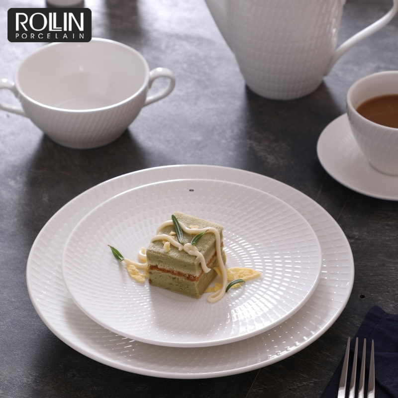 Royal Ware White Porcelain Catering Ceramic Dinner Plates Sets Dinnerware for Restaurant