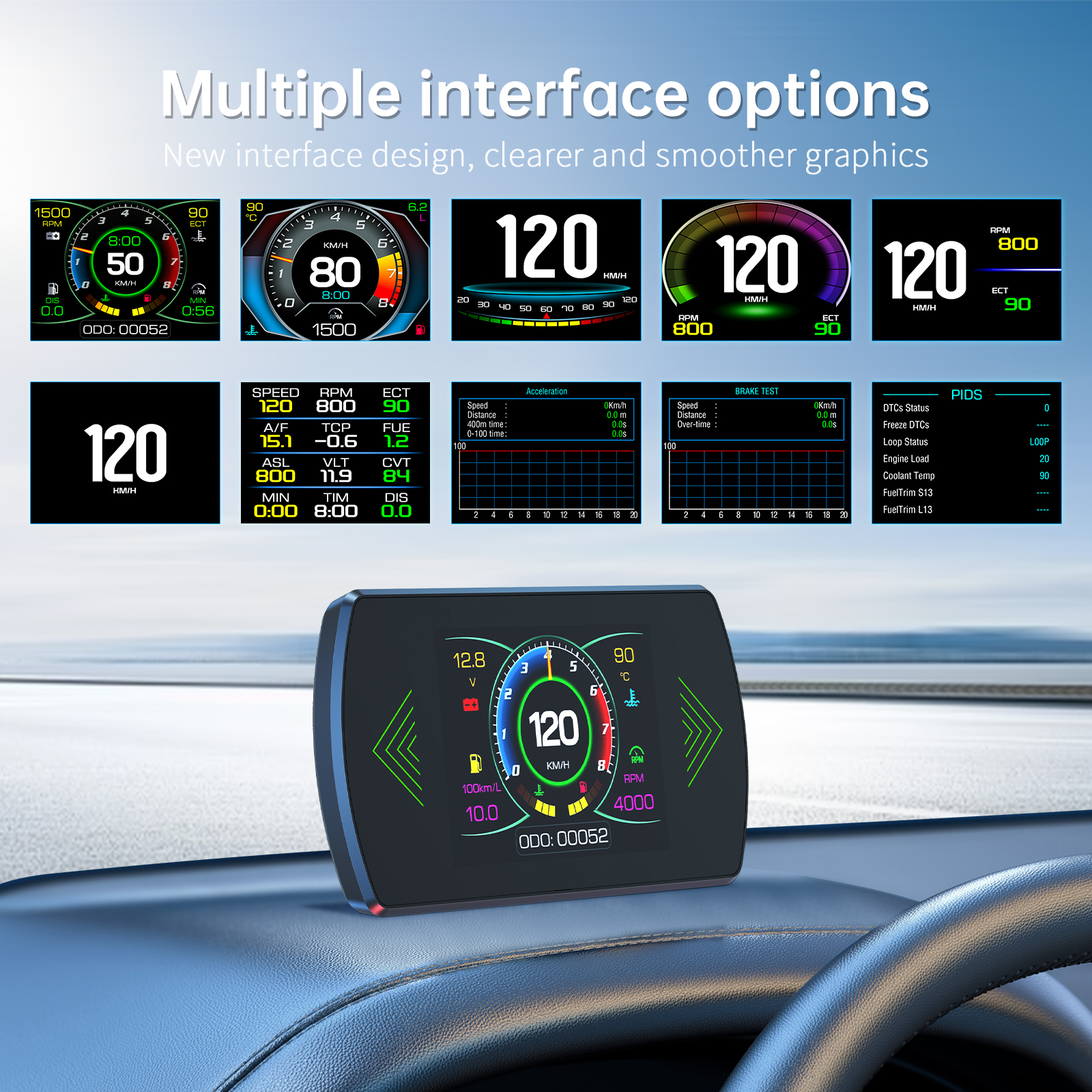 Проекционный дисплей HUD OBD2 P12 для автомобиля
