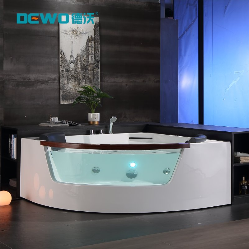 Угловая СПА ванна для двоих с гидромассажем и подсветкой