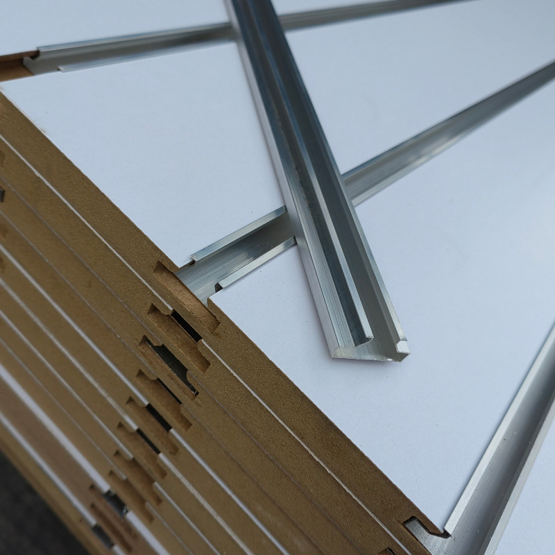 Multifunctional Slot Board Shop Interior Decoration Medium Density Fiberboard