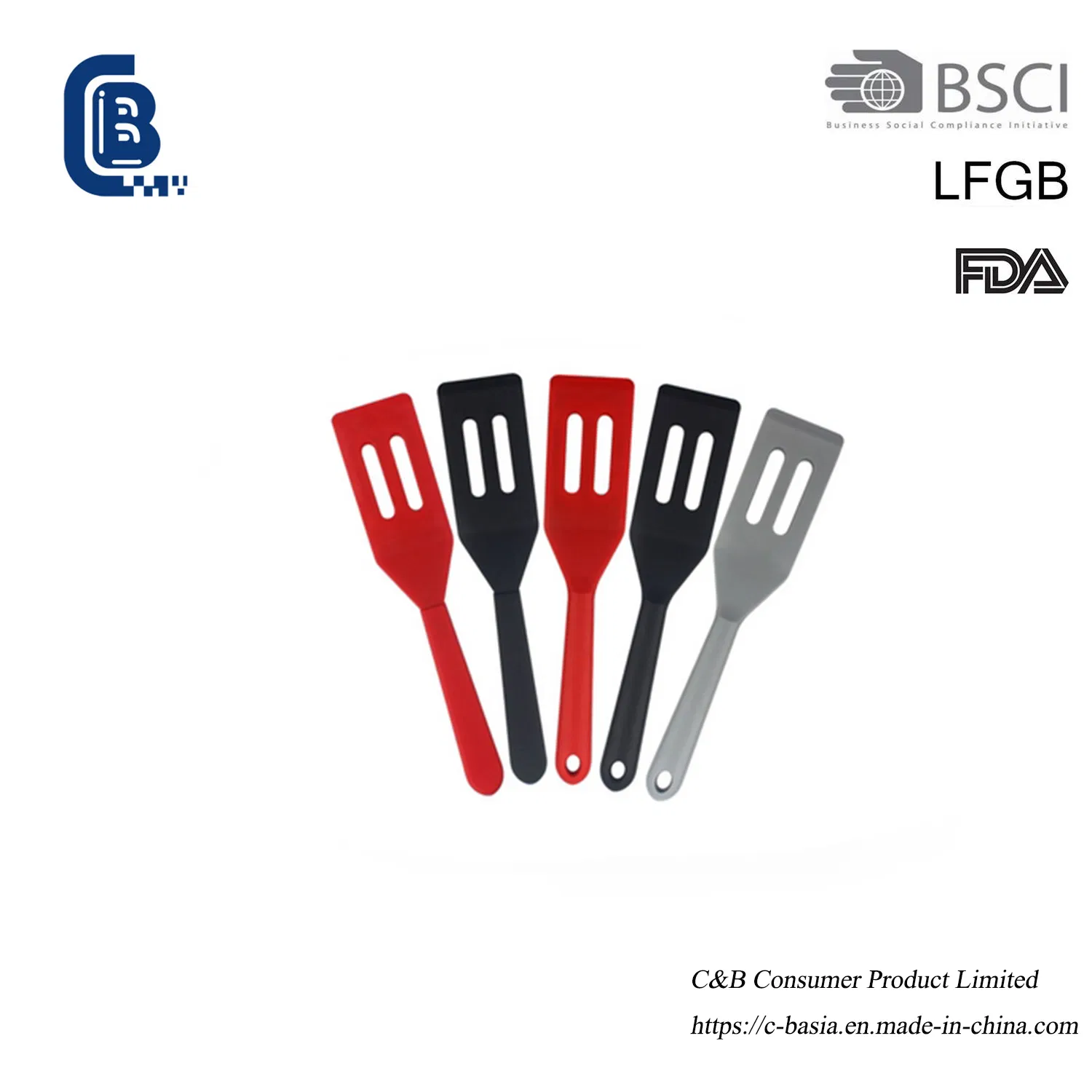 12 Inch Nylon Slotted Spoon - Custom Color Draining Serving Turner for Restaurant