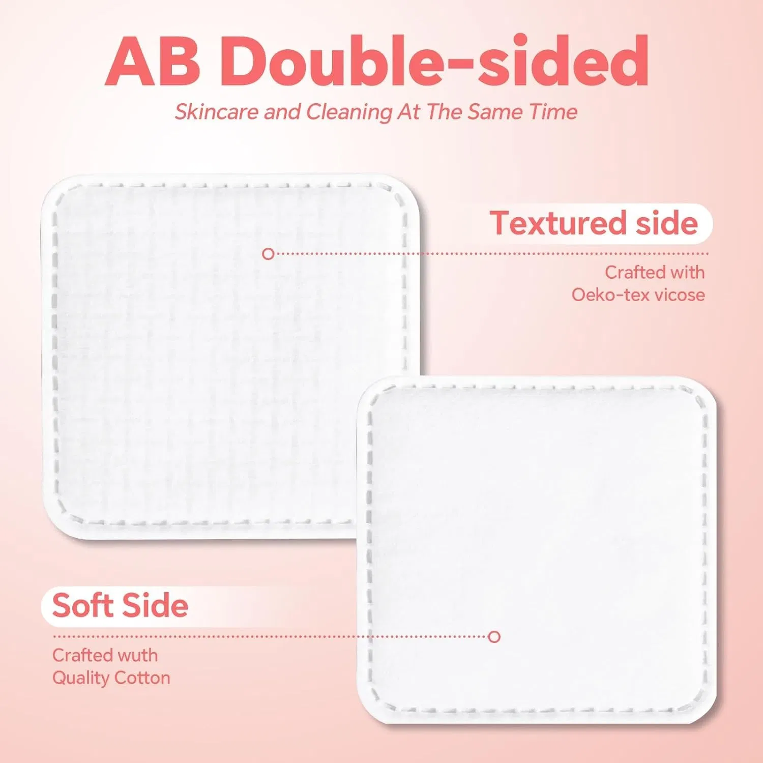 Makeup Square Cotton Pads 100% Cotton Not to Shed or Fall Apart