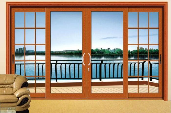 Раздвижная стеклянная дверь-перегородка UPVC под дерево